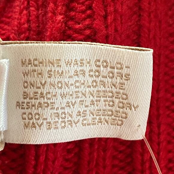 Chico's Raleigh Ribbed Cardigan Sultry Red Sz Large / 12 Cable Knit Shawl Collar - Picture 6 of 6